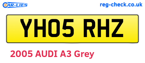 YH05RHZ are the vehicle registration plates.