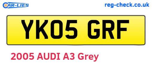YK05GRF are the vehicle registration plates.