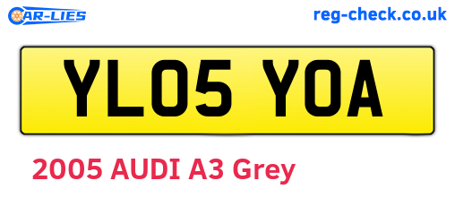 YL05YOA are the vehicle registration plates.