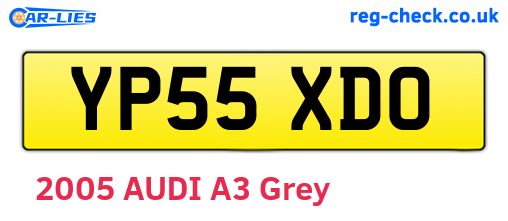 YP55XDO are the vehicle registration plates.