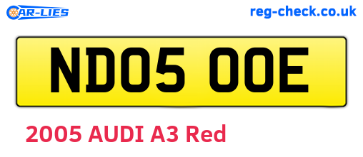 ND05OOE are the vehicle registration plates.