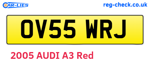 OV55WRJ are the vehicle registration plates.