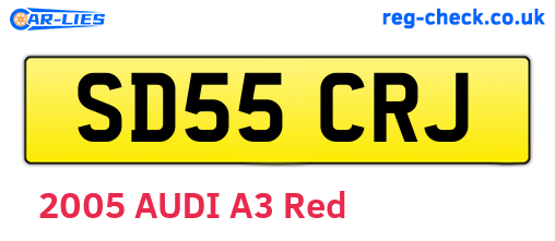 SD55CRJ are the vehicle registration plates.