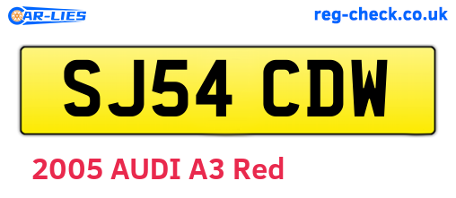 SJ54CDW are the vehicle registration plates.