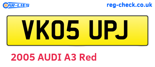 VK05UPJ are the vehicle registration plates.