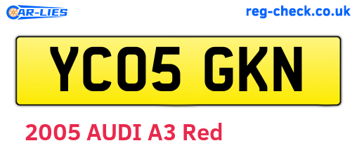 YC05GKN are the vehicle registration plates.