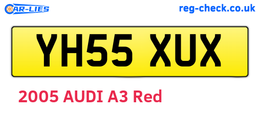 YH55XUX are the vehicle registration plates.
