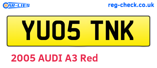 YU05TNK are the vehicle registration plates.