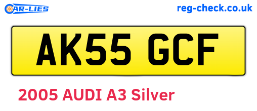AK55GCF are the vehicle registration plates.