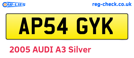 AP54GYK are the vehicle registration plates.