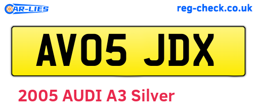 AV05JDX are the vehicle registration plates.