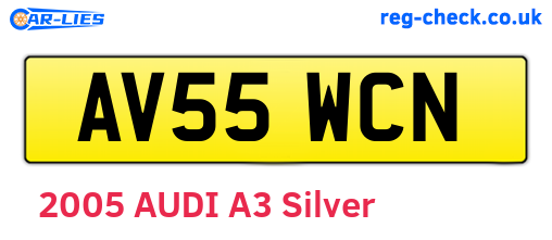 AV55WCN are the vehicle registration plates.