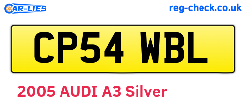 CP54WBL are the vehicle registration plates.