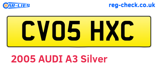 CV05HXC are the vehicle registration plates.