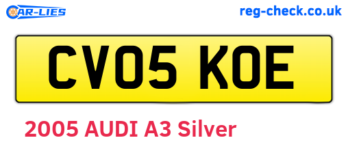 CV05KOE are the vehicle registration plates.