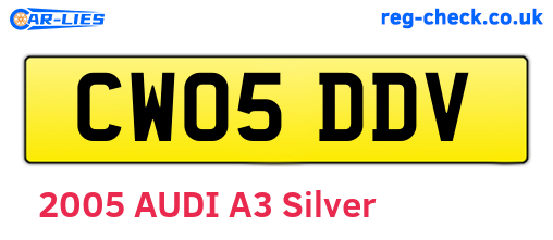 CW05DDV are the vehicle registration plates.