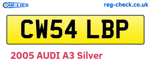 CW54LBP are the vehicle registration plates.