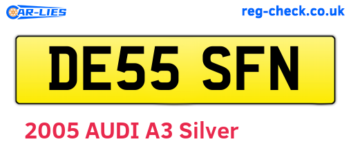 DE55SFN are the vehicle registration plates.