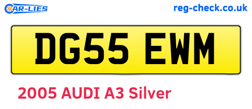 DG55EWM are the vehicle registration plates.