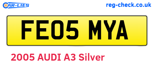 FE05MYA are the vehicle registration plates.