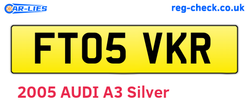 FT05VKR are the vehicle registration plates.