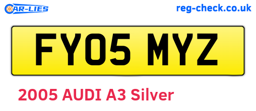 FY05MYZ are the vehicle registration plates.