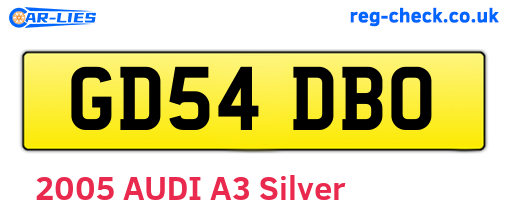 GD54DBO are the vehicle registration plates.