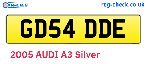 GD54DDE are the vehicle registration plates.