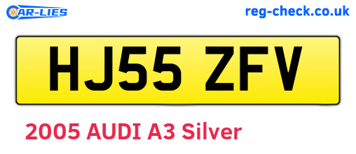 HJ55ZFV are the vehicle registration plates.