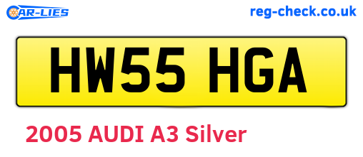 HW55HGA are the vehicle registration plates.