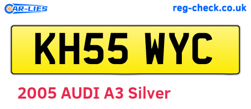 KH55WYC are the vehicle registration plates.
