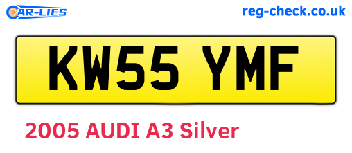 KW55YMF are the vehicle registration plates.