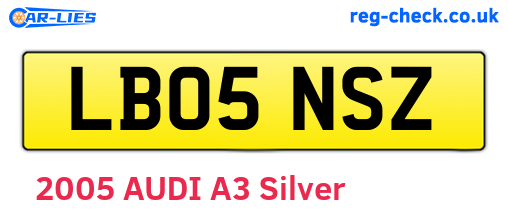 LB05NSZ are the vehicle registration plates.