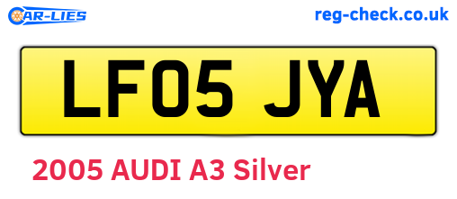 LF05JYA are the vehicle registration plates.