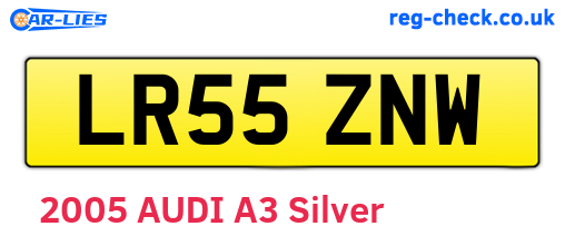 LR55ZNW are the vehicle registration plates.