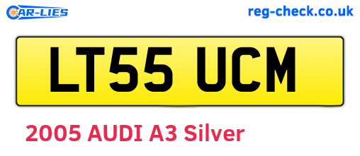 LT55UCM are the vehicle registration plates.