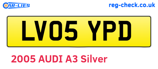 LV05YPD are the vehicle registration plates.