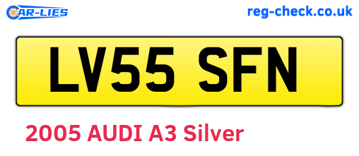 LV55SFN are the vehicle registration plates.
