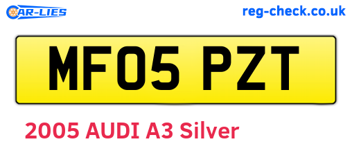 MF05PZT are the vehicle registration plates.