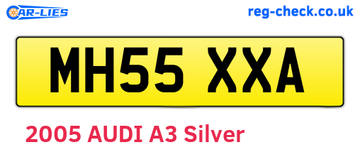 MH55XXA are the vehicle registration plates.