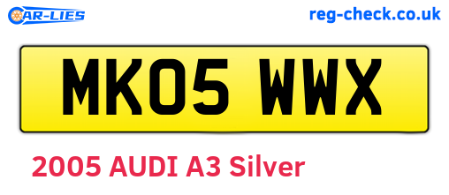 MK05WWX are the vehicle registration plates.