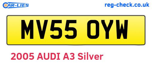 MV55OYW are the vehicle registration plates.