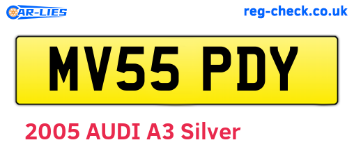 MV55PDY are the vehicle registration plates.
