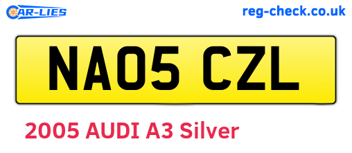 NA05CZL are the vehicle registration plates.