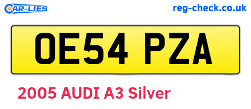 OE54PZA are the vehicle registration plates.