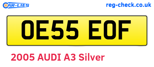 OE55EOF are the vehicle registration plates.