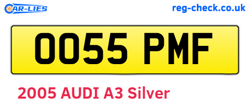 OO55PMF are the vehicle registration plates.