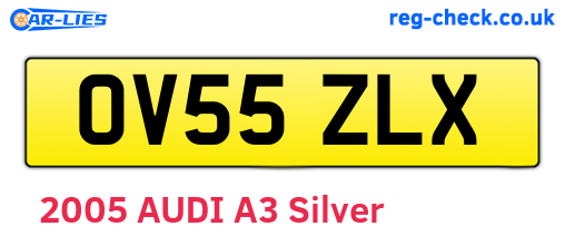 OV55ZLX are the vehicle registration plates.