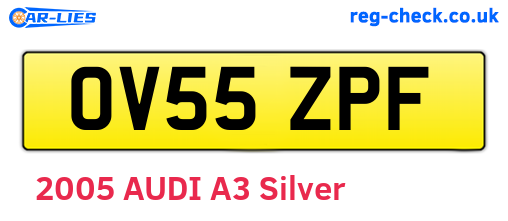 OV55ZPF are the vehicle registration plates.