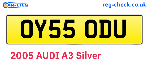 OY55ODU are the vehicle registration plates.